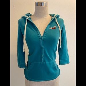Hollister turquoise hoodie